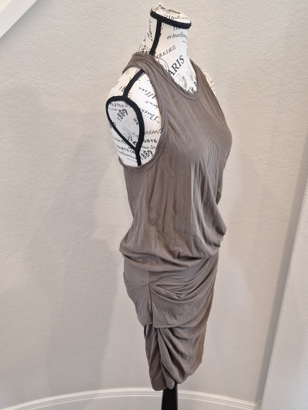 Standard James Perse Ruched Blouson Dress In Olive Green Size 1 / Small - Picture 7 of 12